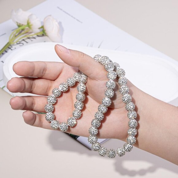 Baseball Necklace Beaded for Men, Bling Ice 16in/18in/20in Shiny Baseball Chain - Picture 7 of 9